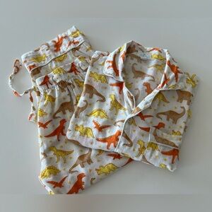 Dino Print Cotton Pajama Set Size: 6